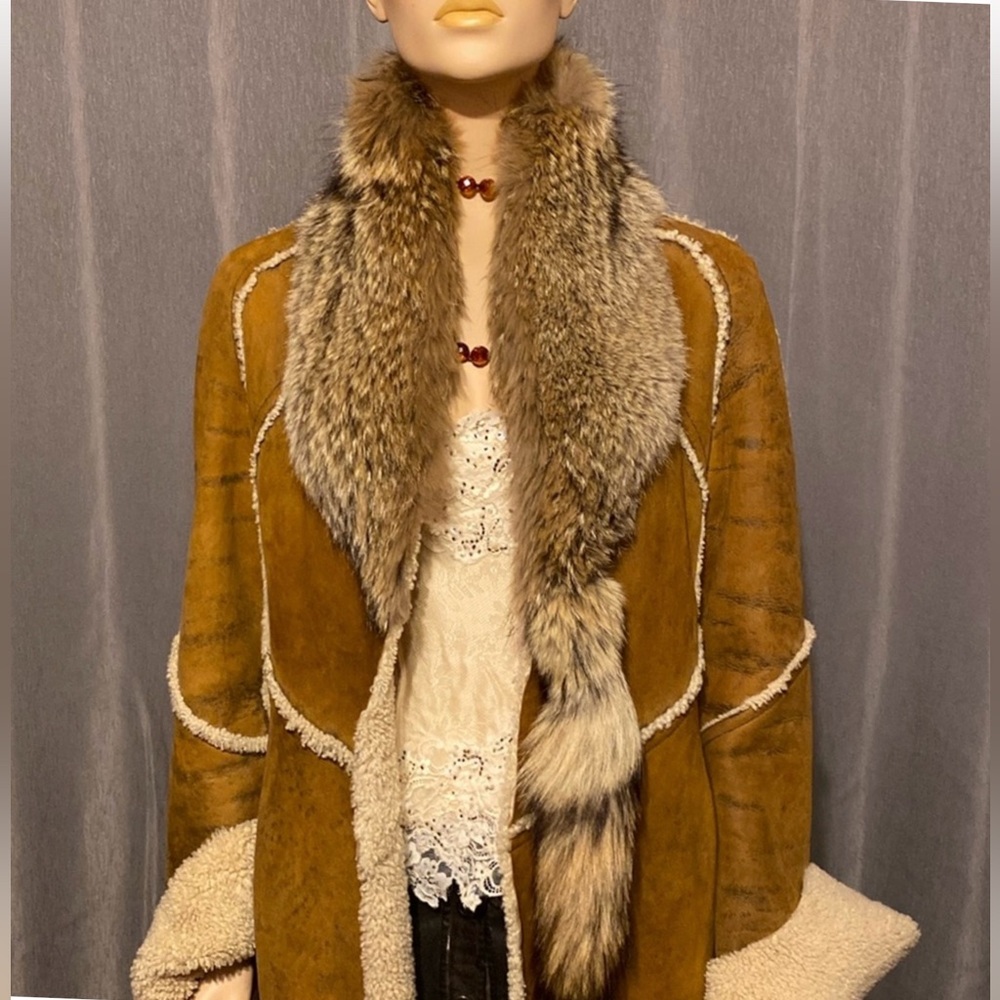 Vintage COUTURE RUNWAY Gorgeous/Sexy  Shearling Asymmetrical Coat